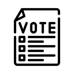 voting paper line icon