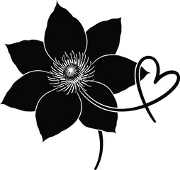 Abstract Floral Swirl Ornament Vector on Transparent Background