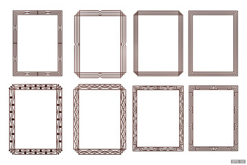 Premium brown wood geometric frames are isolated on white background. Luxury wooden borders for invitations, luxury templates, and decorative patterns. 3D vector illustration.