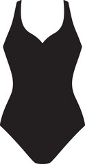Womens black swimsuit graphic