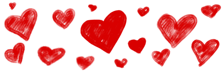 Hand Drawn Red Heart Illustration with Cute Valentine Mood