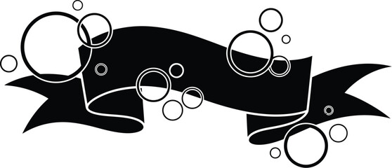 Abstract Black Wave Shape Design Vector on Transparent Background