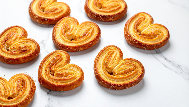 Traditional Crispy Puff Pastry Palmiers for Valentine Day