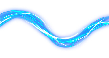Naklejka premium Flowing Neon Blue Energy Trails with Luminous Transparency