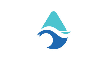 Fototapeta premium Water drop logo design with wave and abstract shape, clean and modern style.