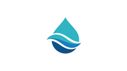 Fototapeta premium Water drop logo design with waves, representing purity and freshness, simple and elegant.