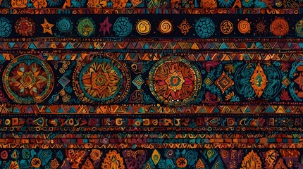 Editable background with ethnic accent shapes