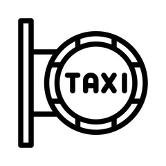 taxi sign line icon