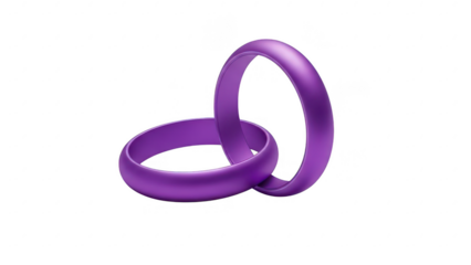 Two purple rings on a transparent background in a simple design