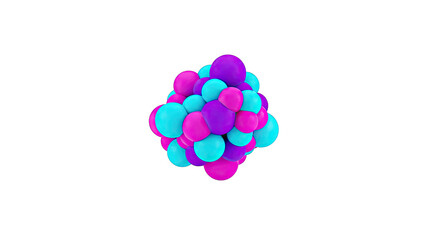 Cluster of Cyan and Magenta Spheres