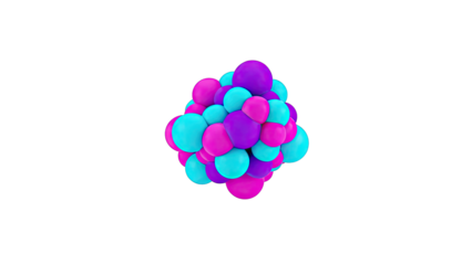 Cluster of Cyan and Magenta Spheres