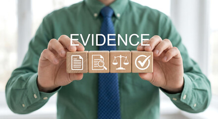 Evidence concept. Study, learn and explore proofs.