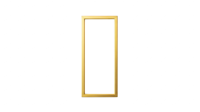 Gold rectangular frame on a transparent background isolated on transparent background - Powered by Adobe