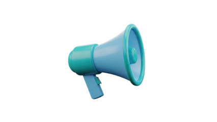 Blue and Teal 3D Megaphone Icon