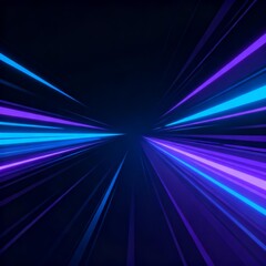 Abstract neon light streaks in dark space