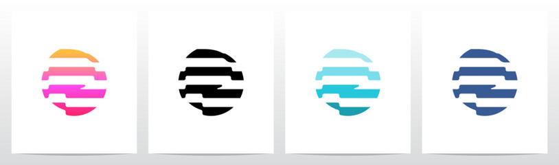 Stripes Horizontal Contour Lines Letter Initial Logo Design P