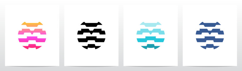 Stripes Horizontal Contour Lines Letter Initial Logo Design Y