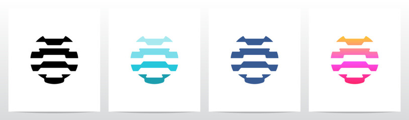 Stripes Horizontal Contour Lines Letter Initial Logo Design X