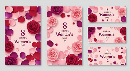 Happy women's day social media post template with floral design