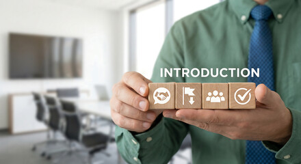 Introduction Business Finance Technology Internet Concept. Introduce new