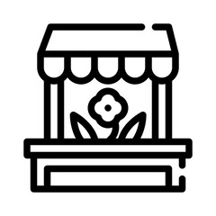 flower stall line icon