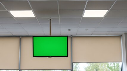 Modern Minimalist Living Room with Wall-Mounted Green Screen TV, Recessed Lighting & Sleek Interior Design