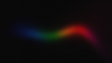 Vibrant Rainbow Wave Glow Light Effect on Black Background
