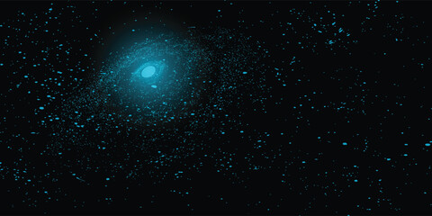 Fototapeta premium Fantastic vector background, dark space, planets, galaxies and stars,art