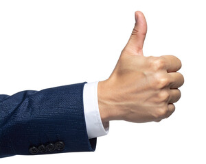 hand showing thumbs up isolated on transparent background