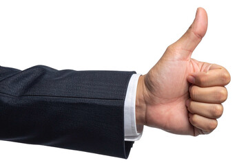 hand showing thumbs up isolated on transparent background