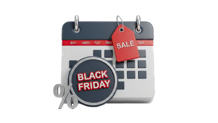 Black Friday Sale Calendar and Percentage Icons