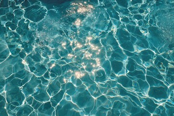Shimmering turquoise water with sunlit ripples and movement