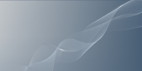 Abstract grey white background with flowing glowing lines. Dynamic flowing lines wave. Futuristic technology concept. Vector illustration