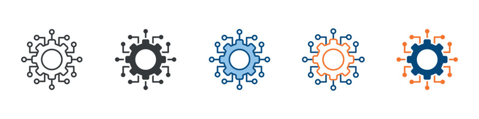 Technology Icon Set Multiple Style Collection 