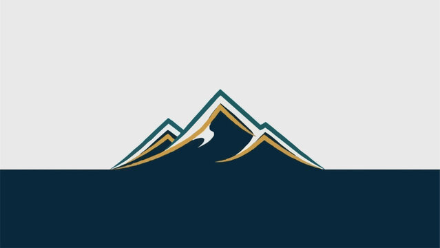 Stylized Mountain Peak Logo Design with Geometric Shapes.