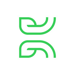 K leaf creative line logo design