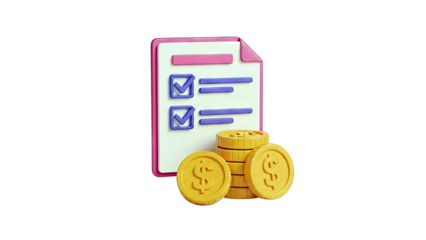Checklist and Money Coins Icon