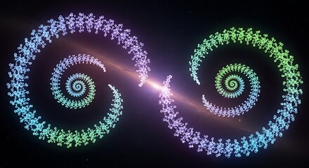Vibrant Spiral Patterns with Neon Lights.