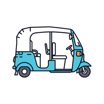 Illustrated tuk tuk vehicle Vector