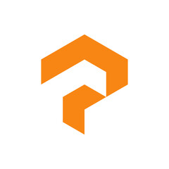 P arrow bold geometric logo design