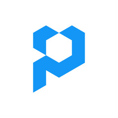 P arrow minimal geometric logo design