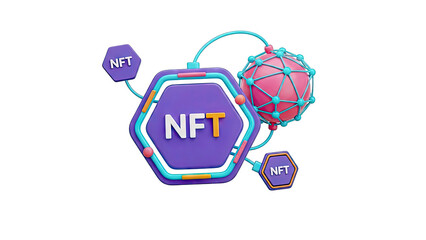 3D NFT Abstract Network Illustration