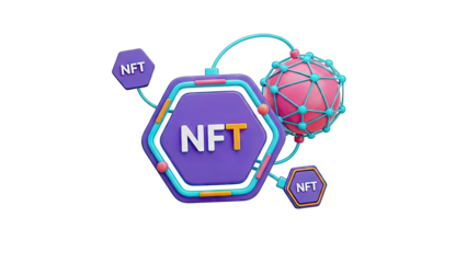 3D NFT Abstract Network Illustration