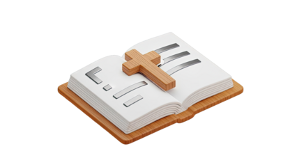 Christian Cross on an Open Book