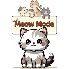 Obraz premium Meow Script - 1