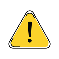 Warning triangle sign with exclamation mark icon