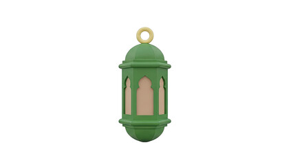 Green Islamic Lantern with Yellow Ring