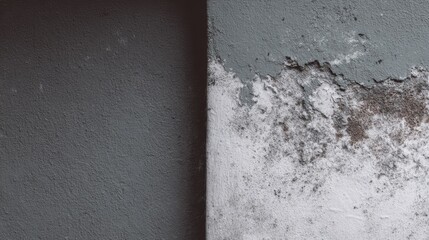 壁の一部が色あせている場所