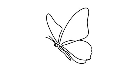 Butterfly in Simple Line Art - Minimalist and Elegant Design.