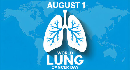 World Lung Cancer Day August 1 Awareness Illustration